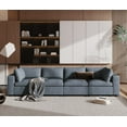 thumbnail image 3 of Euroco 106" Upholstered Modular Sofa with USB Charge Ports, Sectional Sofa with Wireless Charging and Built-in Bluetooth Speaker in Arm, 4-Seater Sofa for Living Room, Gray, 3 of 10