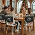 thumbnail image 5 of Merry Christmas Chair Covers Set of 1 Black Santa Claus Snowman Pine Tree Snow Farm Chair Back Covers Stretch Removable Washable Slipcovers Protector for Dining Room Kitchen Party Decor, 5 of 5