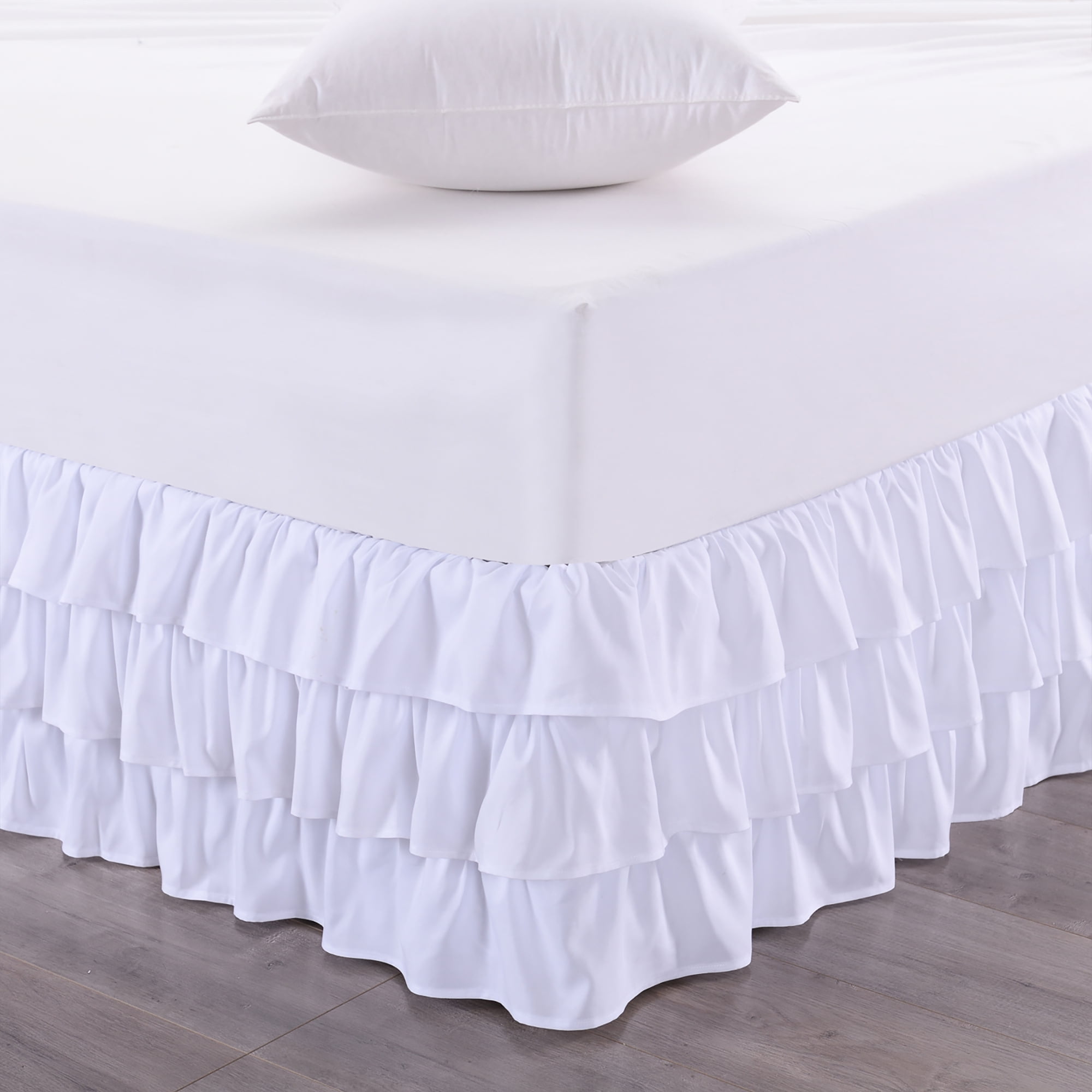 Waterfall 3Layer Ruffled Bed skirt 14" Drop
