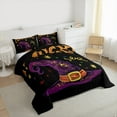 thumbnail image 3 of jejeloiu Witch Hats Full Size Comforter Sets,Amuck Halloween Day Bedding Comforter Set,Purple Orange Black Bedding Sets For Girls,Ultra Soft Home Decor Reversible,3 Pieces, 3 of 8