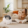 thumbnail image 3 of Homall Automatic Self-Cleaning Cat Litter Box – Large Open-Top Design for Multi-Cat Families, Integrated Safety Protection, Includes Trash Bags, Gray, 3 of 7