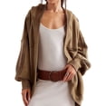 thumbnail image 3 of Women'S Casual Retro Cardigan Long Sleeve Fall Spring Jackets with Pockets Brown M, 3 of 9