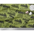 thumbnail image 3 of Soimoi Green Cotton Poplin Fabric Mountains & Text Print Sewing Fabric Yard 56 Inch Wide, 3 of 3