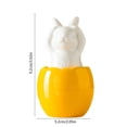 thumbnail image 3 of yulier Ceramic Easter Egg Bunny Figurine Decorative Tabletop Ornament for Easter Home Living Room Bedroom Office Desk Shelf Mantel Decor, Gift for Family Friends, Yellow, 3 of 6
