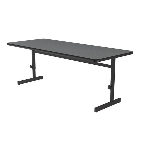 Correll Adjustable Height Deluxe High-Pressure Top Computer/Student Desks  30x48" RECTANGULAR, MONTANA GRANITE, BLACK