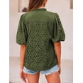 thumbnail image 2 of Camisa de Mujer PRETTYGARDEN Cuello en V con Encaje Bordado Verde Militar Talla L, 2 of 8