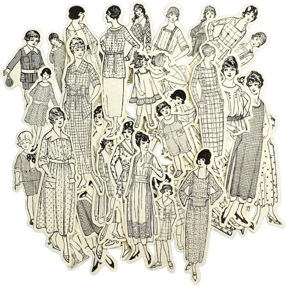 People Paper Dolls Ephemera Collage Kit 45PCS Junk Journal Supplies Vintage Picture Cards Scrapbook Kit