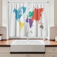 thumbnail image 2 of Ambesonne Map Kitchen Curtains, World Global Continents, 55"x39", Multicolor, 2 of 3