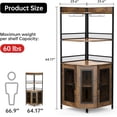 thumbnail image 2 of Homhougo 64" Tall Corner Bar Cabinet with LED Strip, 5-Tiers Industrial Bar Cabinet with Power Outlet and Glass Holder, Wine Cabinet for Home Bar, Display Cabinet for Small Space, 2 of 7