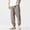 Gray, variant on WIZUTIZ Mens Cotton Pants Elastic Drawstring Waist with Pockets Summer Lightweight Comfy Casual Plus Size Tapered Trousers