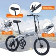 thumbnail image 5 of 20in Folding Bike, 8 Speed City Bike with Aluminium Alloy Frame, Adjustable Seats & Disc Brake, Portable Easy Folding Commuter Bicycle for Traveling & Exercising, Silver grey, 5 of 5