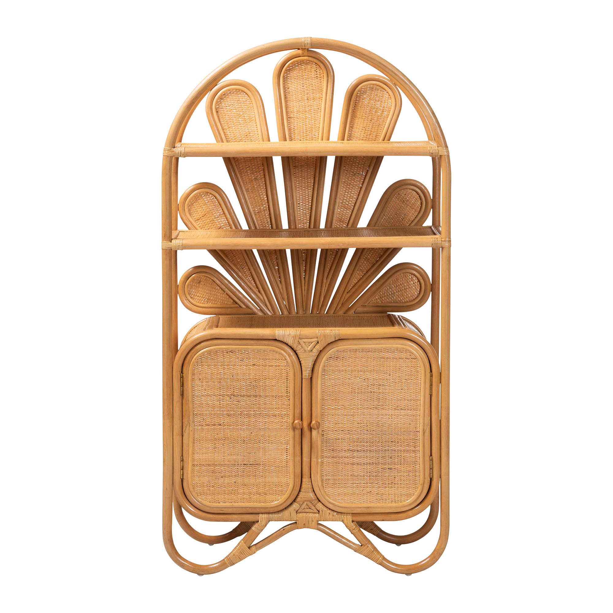 bali & pari Noreen Boho Storage Cabinet, Light Honey