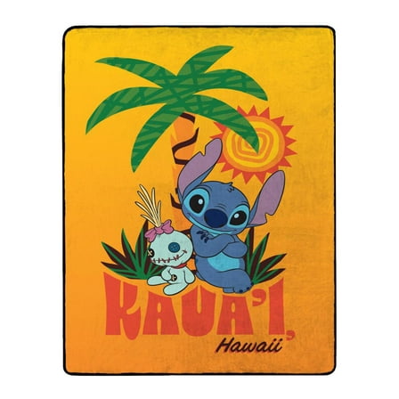 Disney Stitch Kaua'i Hawaii Double Sided Silk Touch Throw Blanket 50" x 70"