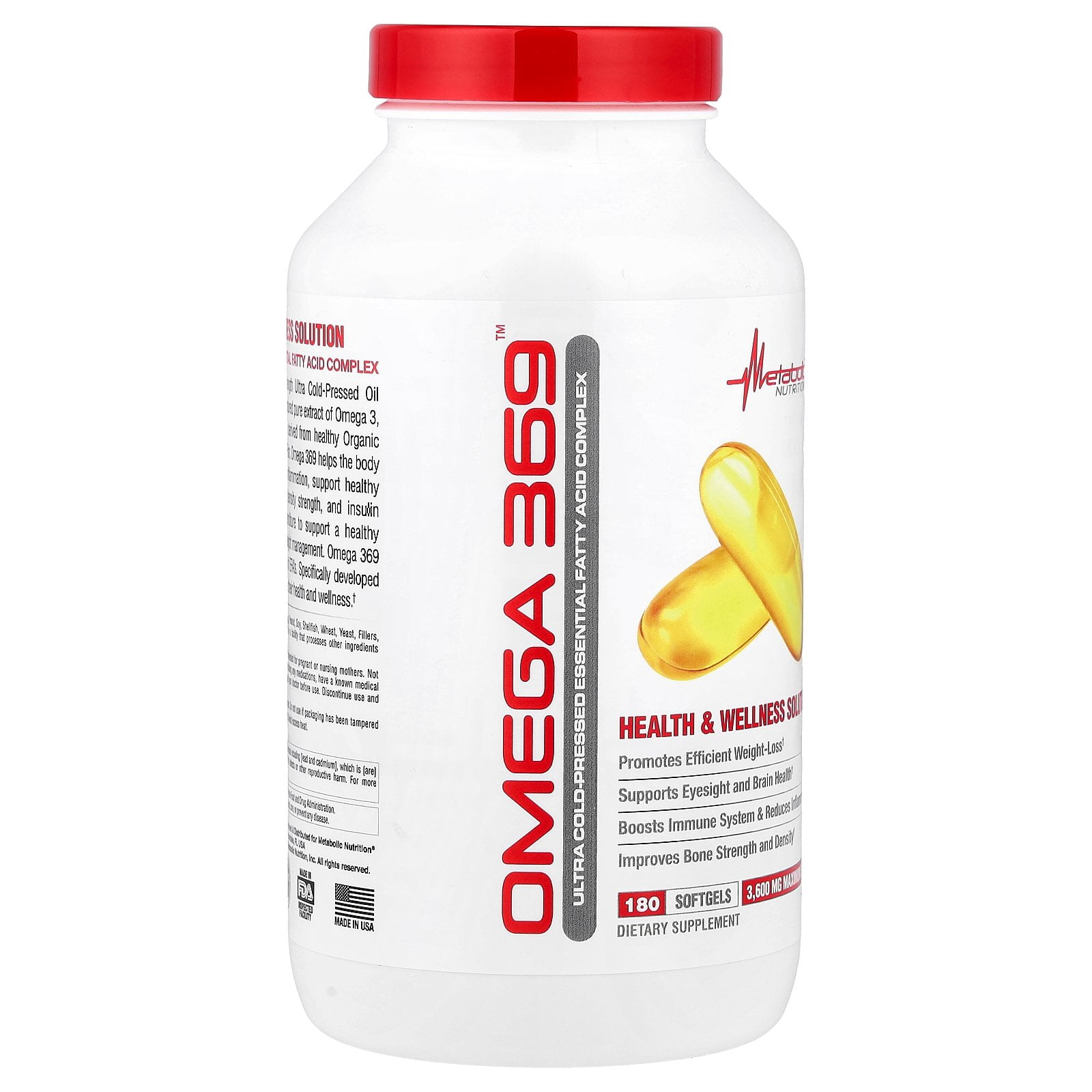 Metabolic Nutrition Omega 369™, 180 Softgels (1,200 mg per Softgel)
