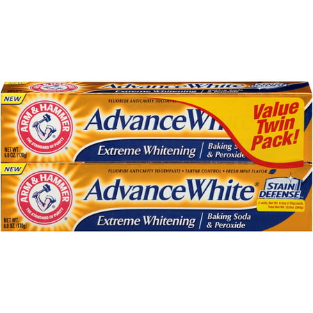 Best Arm & Hammer Advance White Extreme Whitening Baking Soda and Peroxide Toothpaste, 6 Oz, Twin Pack deal