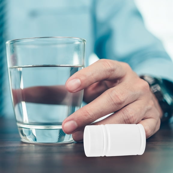 NICEXMAS Plastic Pill Bottle Screw Cap 20Pcs 1.97X0.43X0.43in