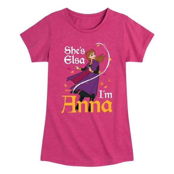 Disney Frozen 2 - She's Elsa, I'm Anna - Toddler & Youth Girls Short Sleeve Graphic T-Shirt