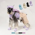 thumbnail image 2 of Sandalias para perros de colores dulces y transpirables a la moda para fotos, zapatos Crocs para perros pequeños, pantuflas de goma suaves para perros, color morado, 2 of 5