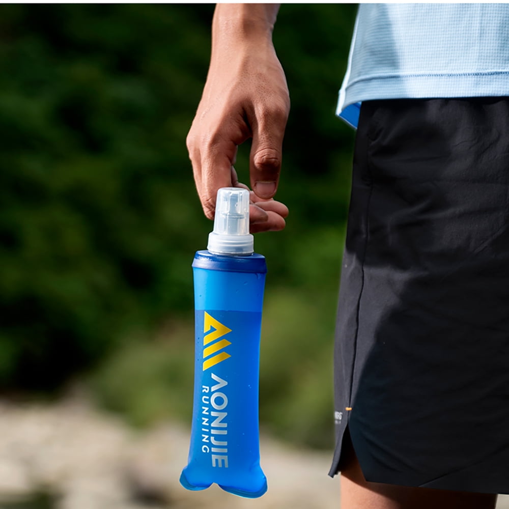AONIJIE TPU Soft Flask Water Bottle Collapsible Running Flask for Hydration Pack, BPA Free, Wide Opening, for Outdoor Sports Hydration