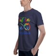 thumbnail image 4 of Autisme - Rouge au Lieu de l'Infini - Acceptation Papillon T-Shirt Basique à Manches Courtes pour Hommes Bleu Marine TG, 4 of 5