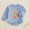 thumbnail image 5 of Okbabeha Baby Easter Sweatshirt Romper Bunny Embroidered Long Sleeve Jumpsuits, 5 of 8