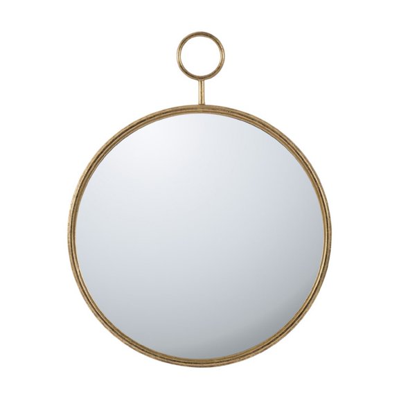 CC Home Furnishings Round Metal Framed Wall Mirror - 28.25" - Gold