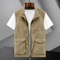 thumbnail image 2 of Krdevn Mens Casual Sports Vest Multi Pocket Fishing Vest Solid Color Zipper Cardigan Fishing Jacket,Tank Tops Men,XXL, 2 of 8