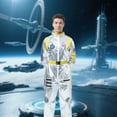 thumbnail image 6 of Alaiyaky Adult Astronaut Costume, Space Costume Halloween Fancy Dress Silver Spaceman Cosplay Astronaut Uniform Jumpsuit Outfits Halloween Book Day Party Dress Up, 6 of 7