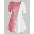 thumbnail image 1 of Tamaño más Colorblock Mock botón camiseta Rosegal Camisetas tallas grandes, 1 of 5