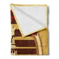 thumbnail image 2 of Vintage Car Soft Flannel Fleece Throw Blanket, Vintage Car Image American of Liberty on Old Paper Print, Cozy Plush for Indoor and Outdoor Use, 50" x 60", Yellow Red Brown, by Ambesonne, 2 of 5