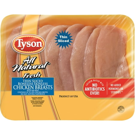 Tyson All Natural Thin Sliced Boneless Skinless Chicken Breasts with