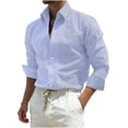 thumbnail image 5 of Afuyipoi T-Shirts Men,Striped Classic Collar Sun Protection Long Sleeve Shirt Blue 2XL, 5 of 7