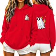 thumbnail image 3 of Aboser Womens Spooky Pullover Hoodies Halloween Party Shirts Cute Long Sleeve Tops Lightweight Cozy Hooded Sweatshirts with Pockets, 3 of 8