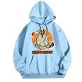 thumbnail image 3 of Mens Hoodies Halloween Ghost Graphic Print Casual Long Sleeve Hooded Sweatshirt Pullover Comfortable Loose Fall Winter Daily Wear Sweatshirts for Men Light Blue XXXL, 3 of 4