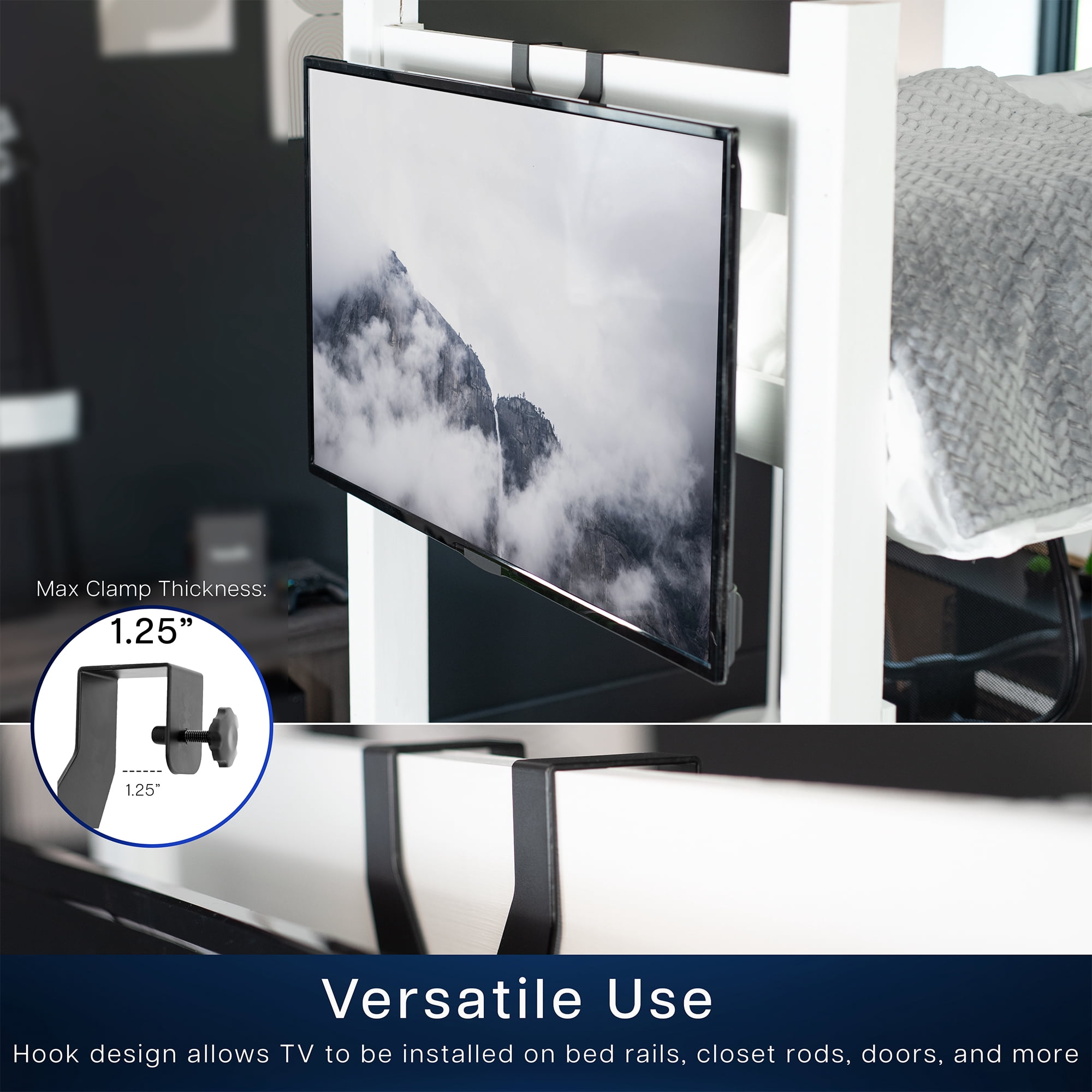 VIVO TV Hanger Bracket for 24" to 55" Flat and Curved Screens, Loft Bed TV Mount