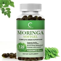 Moringa Capsules 1000MG, Boosts Energy Metabolism & Focus Support, Easy-to-Swallow Green Superfood, 120 Capsules