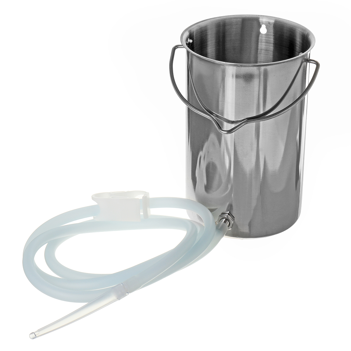 Stainless Steel Enema Bucket Kit with Hose Men Women Colon Cleansing