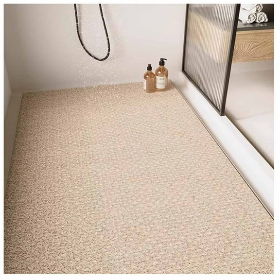 Large Shower Mat,Bathmat Non-Slip Shower Mat,with Drain Hole,Shower Tray Mat,Loofah Comfortable Soft Bath Mat,Washable & Quick Drying