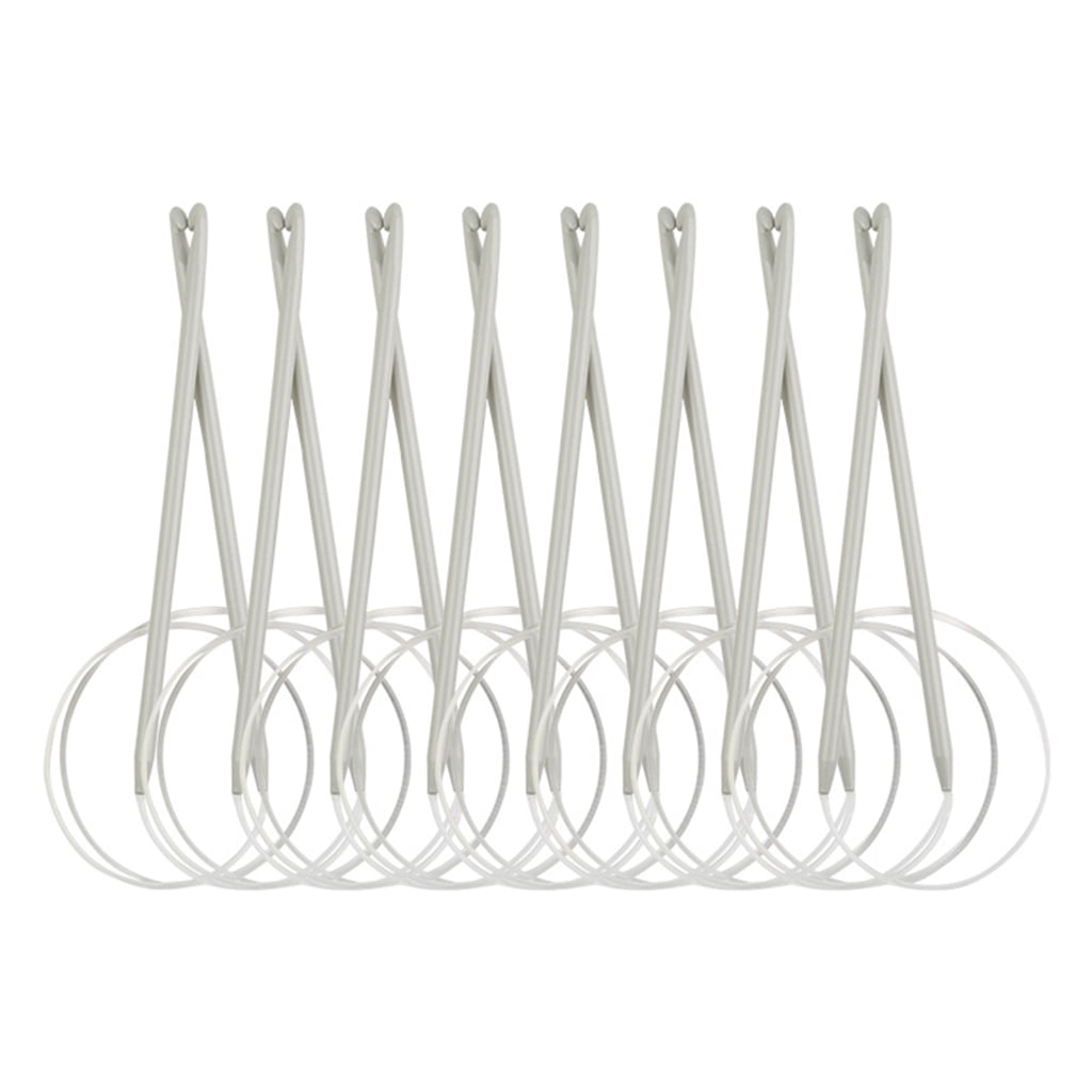 Stainless Steel Circular Knitting Needle Set for Beginners Round Metal Knitting Needle with Loop for Hat Blanket