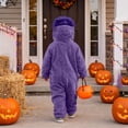 thumbnail image 3 of Dwelliawo Silly Onesie Funny Big Mouth Monster Hooded Fleece Pajamas, Ultra Soft Plush One-Piece Loungewear Lightweight 3D Sleepwear Dark Purple 100, 3 of 4
