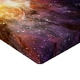 thumbnail image 2 of Galaxy Fitted Sheet, Nebula Gas Cloud Image Vivid Starfield Cloud Starry Deep Outer Space Print, Decorative Soft Bedding All-round Elastic Pocket, California King, Black Purple Yellow, by Ambesonne, 2 of 3