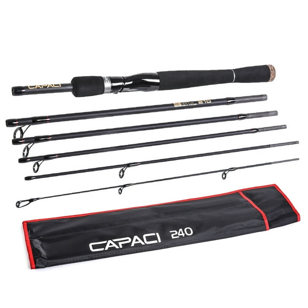 Capaci 2.1m / 2.4m 6 Sections Carbon Casting Fishing Rod Lure Fishing Rod Hand Pole Fishing Tackle Spinning Rod 2.4m