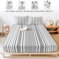 thumbnail image 5 of Full Size Fitted Sheet Set - Black White Striped 3 Piece Bedding Sets 16" Deep Pocket Fitted Sheet with 2 Pillowcases Modern Farmhouse Geometric Brushed Microfiber Hotel Luxury Bed Sheets, 5 of 9