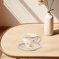 thumbnail image 1 of Juego de taza y platillo de café de cerámica, juego de taza de té de tarde, durabilidad , regalo de cumpleaños único, de café multifuncional, 1 of 8