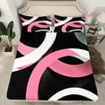 thumbnail image 2 of Erosebridal Abstract Stripes Sheet Set Twin,Geometric Circle Bedding Sets Twin Size,Black Pink Twin Sheet Sets,Super Cozy Round Room Decorative,3pcs, 2 of 7