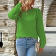 thumbnail image 5 of Women's Long Sleeve Neck Crochet Pullover Sweater, 5 of 9