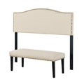 thumbnail image 2 of Ensemble Tête de Lit et Banc en Tissu de Lin, 2 of 10
