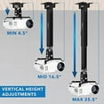 thumbnail image 3 of Mount-It! Wall or Ceiling Projector Mount with Universal LCD/DLP Mounting for Epson Optoma Benq ViewSonic Projectors 44lb Load Capacity Black, 3 of 5