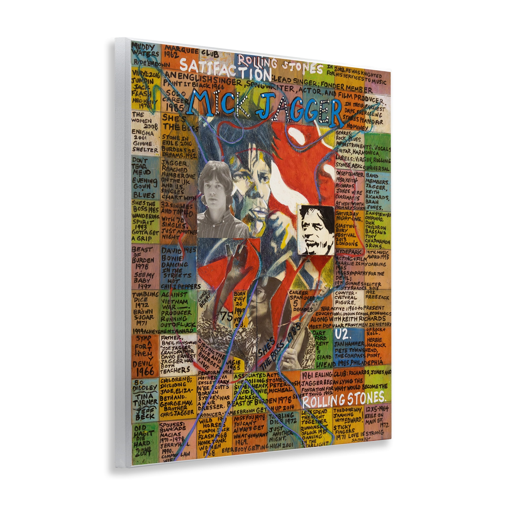 Stupell Industries Mick Jagger Collage People Drawing Unframed Art Print Wall Art, 11 x 14