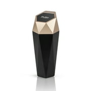 OUDEW Car Trash Can with Lid New Car Dustbin Diamond Design, Leakproof Vehicle Auto Trash Bin, Portable Mini Garbage Bin Fits Cup Holder, Used for Home, Office, Kitchen, Bedroom(Gold, 1 Pack)